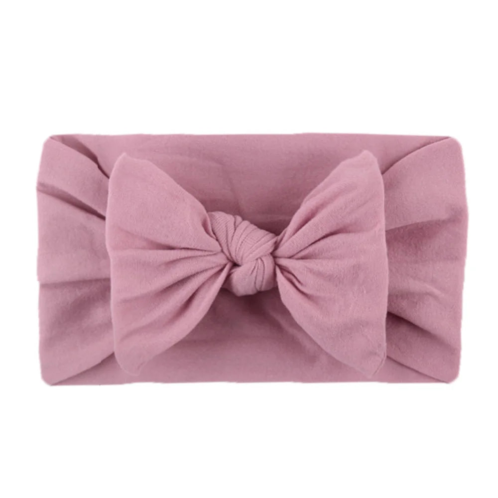 Soft Baby Bow Headband – Stretchy Nylon Hair Band for Newborn Girls & Toddlers