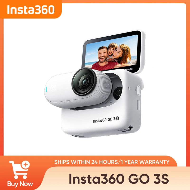 Original Insta360 GO 3S 4K Tiny Portable Vlogging Camera,Hands-Free POVs, Mount Anywhere, Stabilization, 10m Waterproof, Pet POV