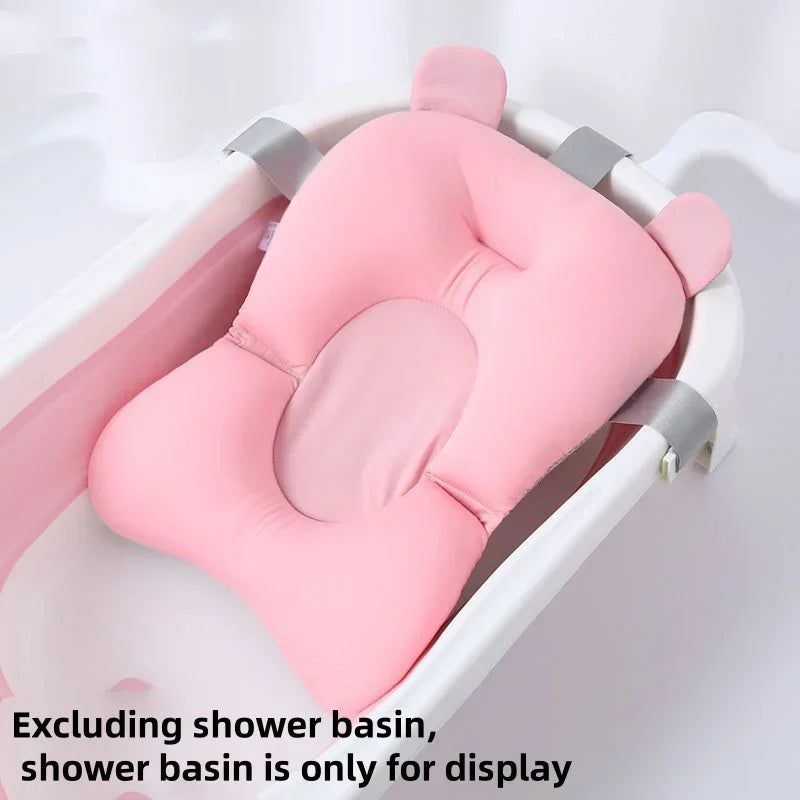 Foldable Floating Baby Bath Seat Pad Adjustable Bathtub Support Mat Shower Cushion Security Water Pad for Newborn Baby Bathing