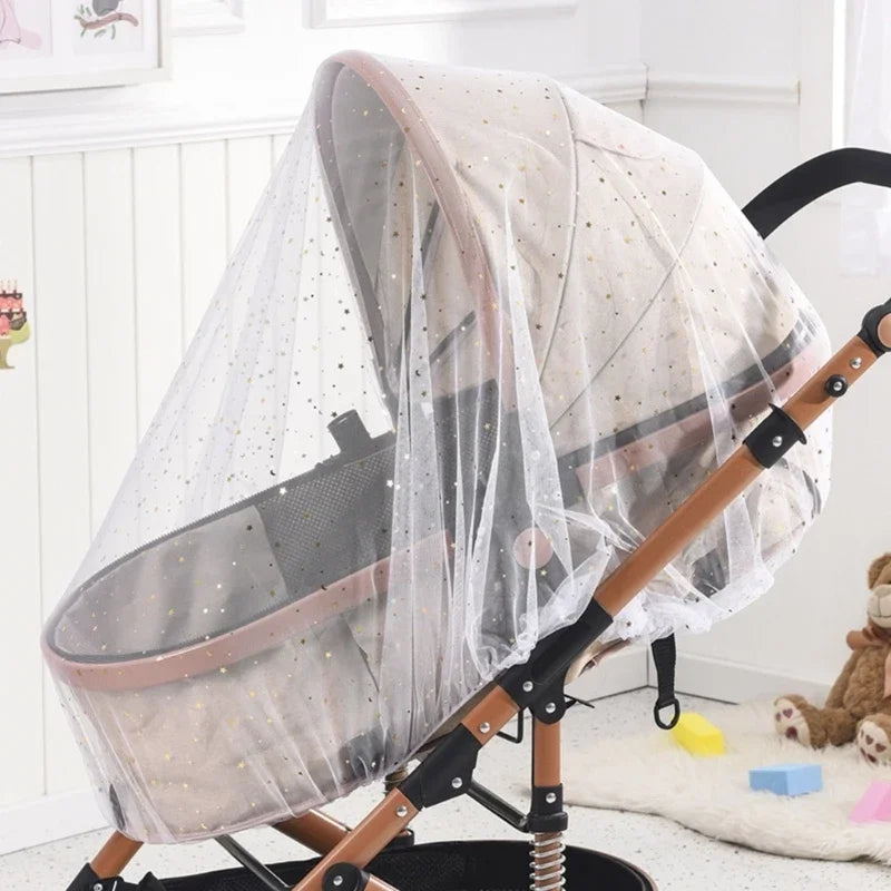 Stroller Mosquito Net Baby Anti-mosquito Full-Cover Printed Cart Universal Elastic Mesh Mosquito Net Stroller Accessories