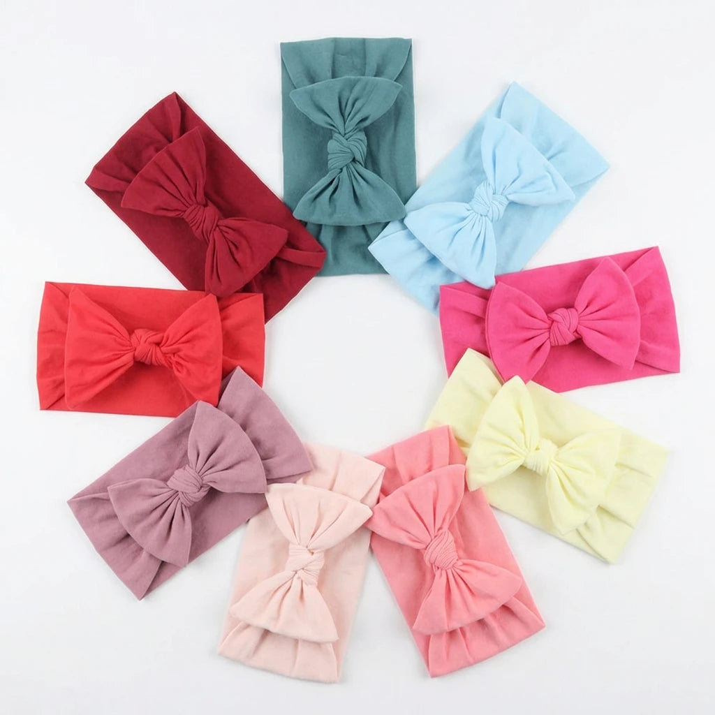Soft Baby Bow Headband – Stretchy Nylon Hair Band for Newborn Girls & Toddlers