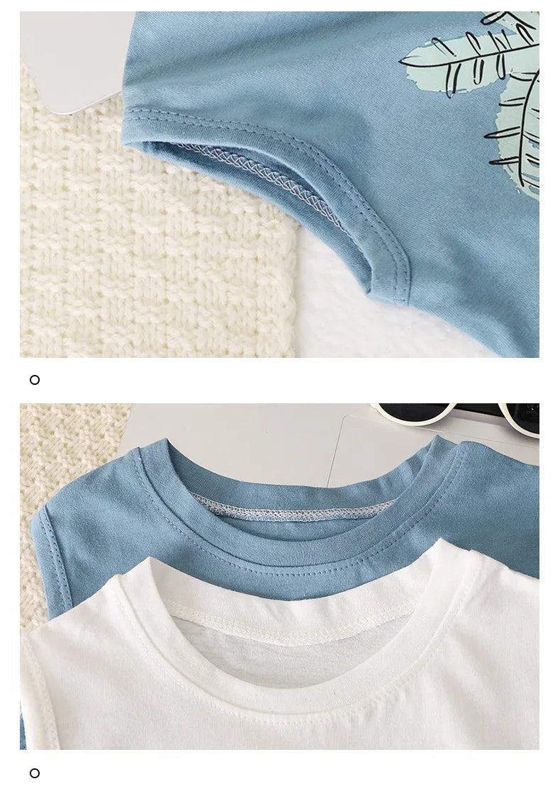 Kids Cartoon Tank Sleeveless Top Children Breathable Cotton T-shirt Vest Summer New Fashion Clothing