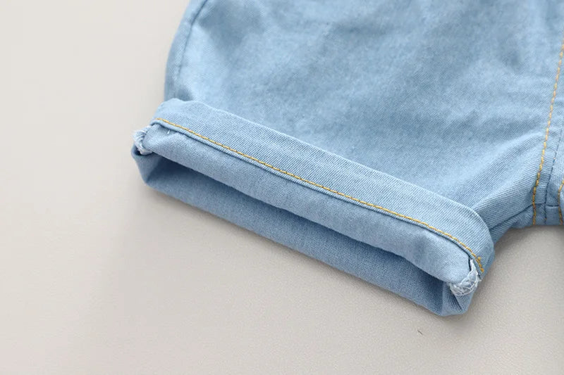 Summer Baby Boys Denim Clothes Suit Children Outfits Fashion Solid Shirt Shorts 2Pcs/Sets Toddler Casual Costume Kids Tracksuits