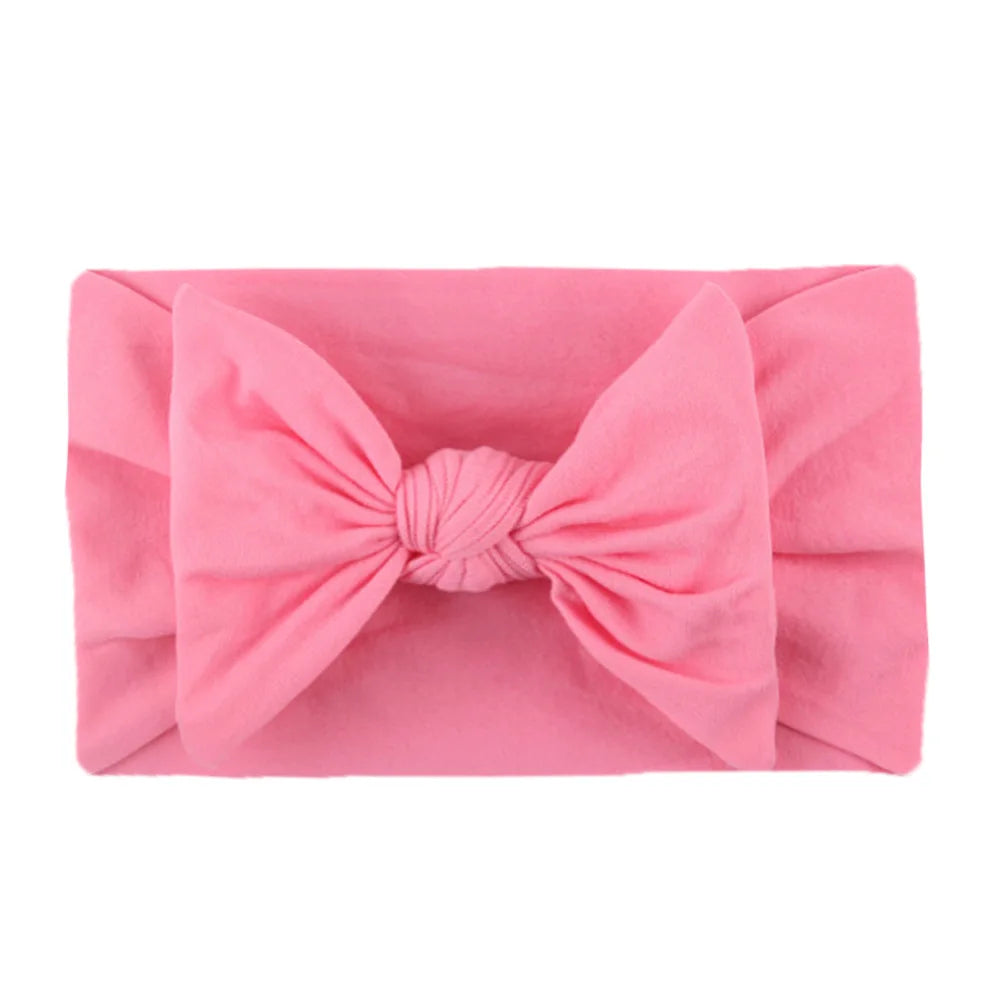 Soft Baby Bow Headband – Stretchy Nylon Hair Band for Newborn Girls & Toddlers