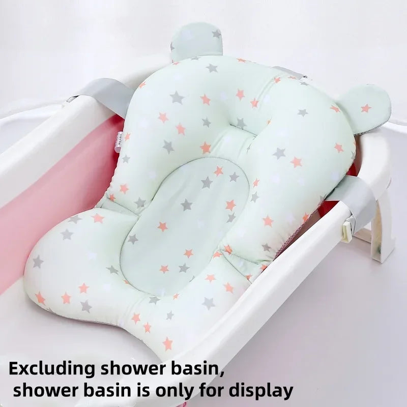 Foldable Floating Baby Bath Seat Pad Adjustable Bathtub Support Mat Shower Cushion Security Water Pad for Newborn Baby Bathing