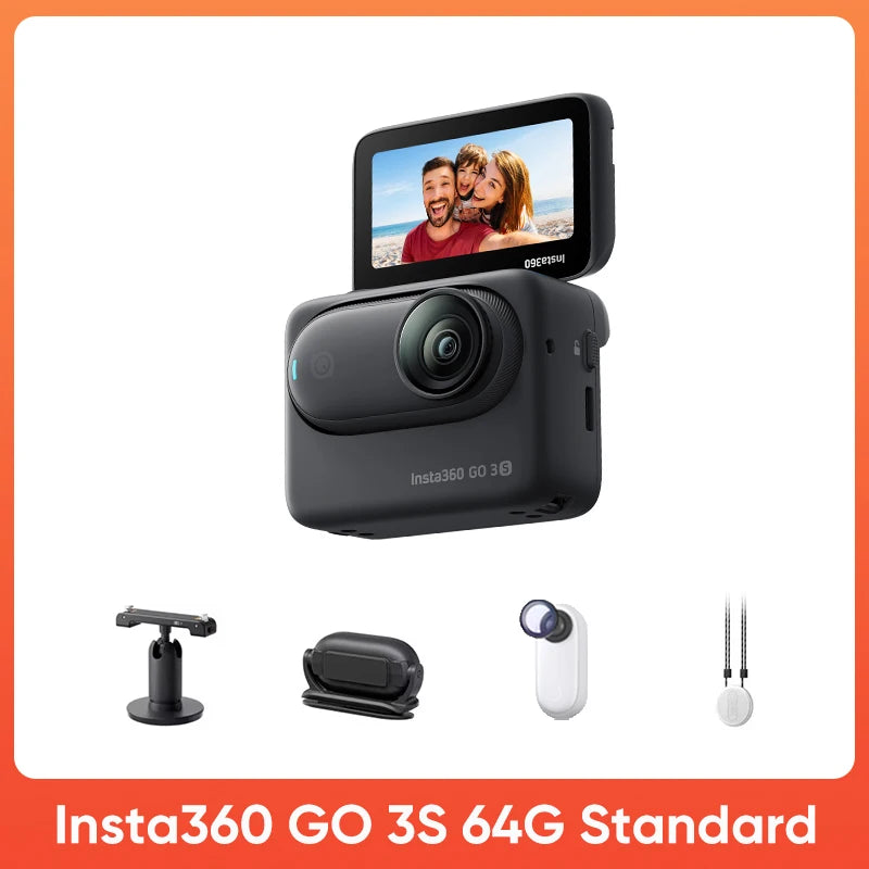 Original Insta360 GO 3S 4K Tiny Portable Vlogging Camera,Hands-Free POVs, Mount Anywhere, Stabilization, 10m Waterproof, Pet POV