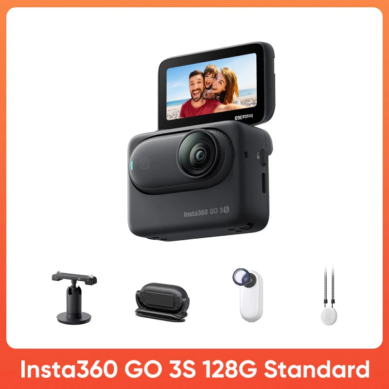 Original Insta360 GO 3S 4K Tiny Portable Vlogging Camera,Hands-Free POVs, Mount Anywhere, Stabilization, 10m Waterproof, Pet POV