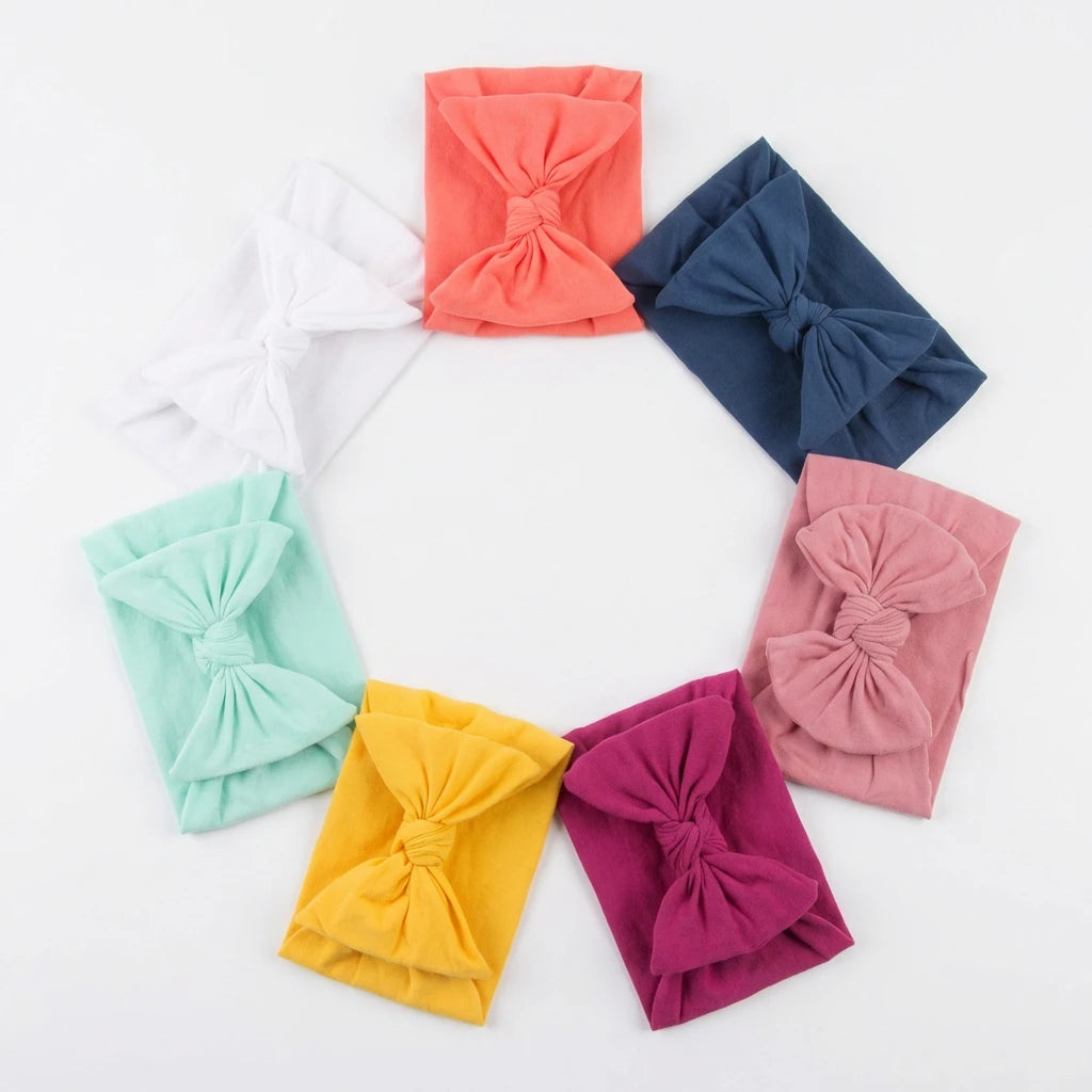 Soft Baby Bow Headband – Stretchy Nylon Hair Band for Newborn Girls & Toddlers