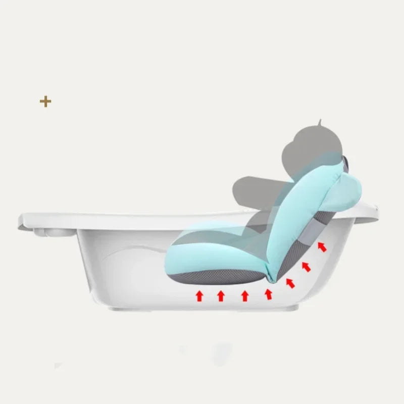 Foldable Floating Baby Bath Seat Pad Adjustable Bathtub Support Mat Shower Cushion Security Water Pad for Newborn Baby Bathing