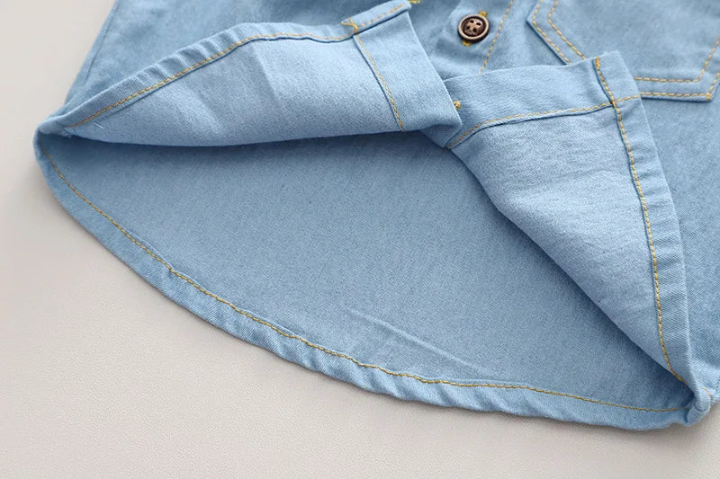 Summer Baby Boys Denim Clothes Suit Children Outfits Fashion Solid Shirt Shorts 2Pcs/Sets Toddler Casual Costume Kids Tracksuits